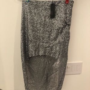 Isabel Lu silver sequin cocktail skirt in Medium